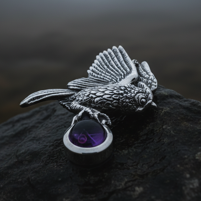 Regal Owl Necklace in Sterling Silver