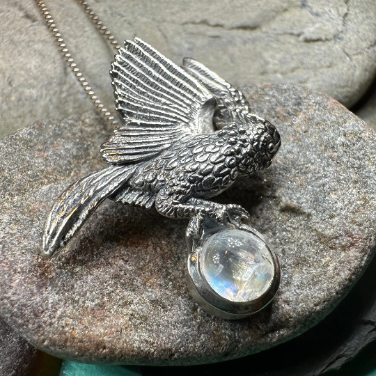 Regal Owl Necklace in Sterling Silver