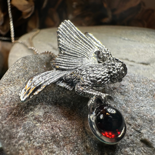 Regal Owl Necklace in Sterling Silver