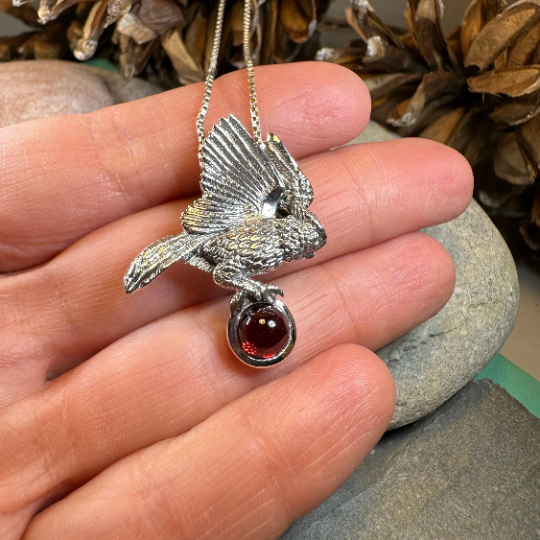 Regal Owl Necklace in Sterling Silver