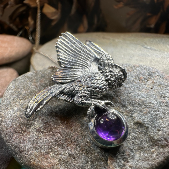 Regal Owl Necklace in Sterling Silver