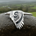 Birget Celtic Raven Necklace in Sterling Silver