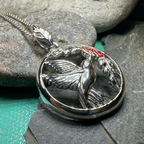 Tropical Hummingbird Necklace in Sterling Silver