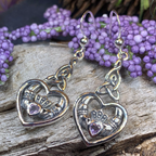 Careena Irish Claddagh Earrings in Sterling Silver