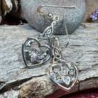 Careena Irish Claddagh Earrings in Sterling Silver