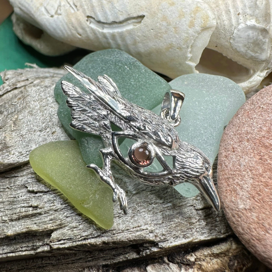 Rona Raven Necklace in Sterling Silver