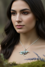 Rona Raven Necklace in Sterling Silver