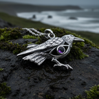 Rona Raven Necklace in Sterling Silver