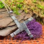 Large Irish Saint Brigid’s Cross Necklace in Sterling Silver