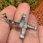 Large Irish Saint Brigid’s Cross Necklace in Sterling Silver