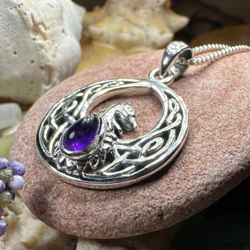Celtic Rising Phoenix Necklace in Sterling Silver