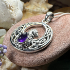 Celtic Rising Phoenix Necklace in Sterling Silver