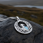 Celtic Rising Phoenix Necklace in Sterling Silver