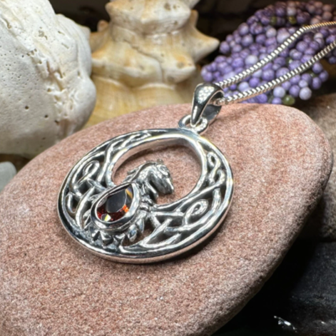 Celtic Rising Phoenix Necklace in Sterling Silver