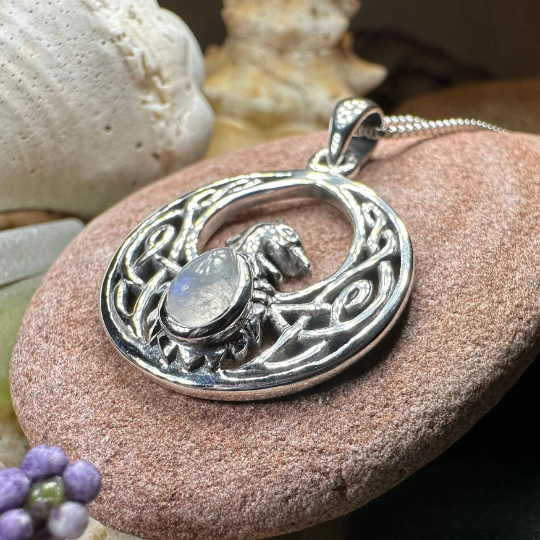 Celtic Rising Phoenix Necklace in Sterling Silver