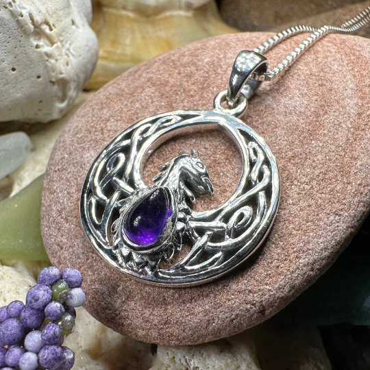 Celtic Rising Phoenix Necklace in Sterling Silver