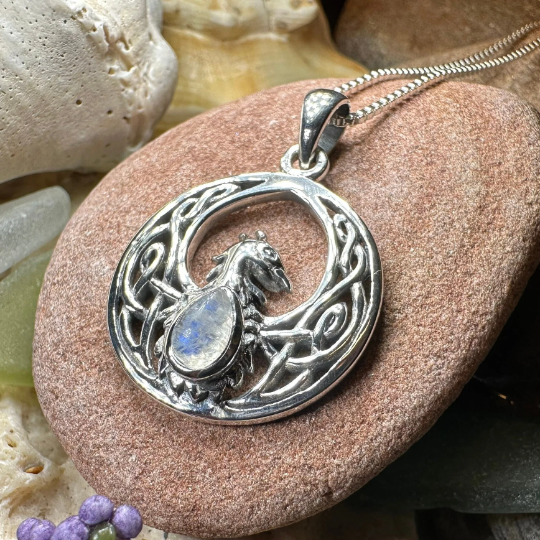 Celtic Rising Phoenix Necklace in Sterling Silver
