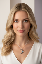 Arlynn Celtic Crescent Moon Necklace in Sterling Silver