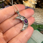 Arlynn Celtic Crescent Moon Necklace in Sterling Silver