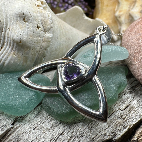 McKenna Celtic Trinity Knot Heart Necklace in Sterling Silver
