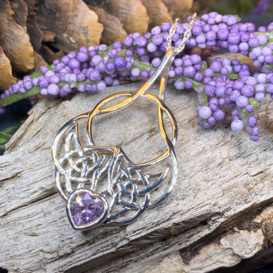 Endless Love Celtic Knot Necklace in Sterling Silver