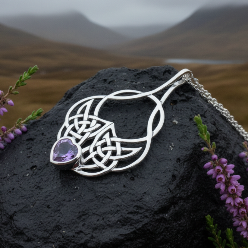 Endless Love Celtic Knot Necklace in Sterling Silver