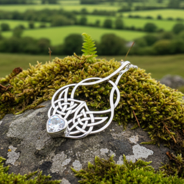Endless Love Celtic Knot Necklace in Sterling Silver