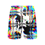 Psychedelic Rave Glitch Tiles Rainbow Plaid Swim Shorts by BigTexFunkadelic