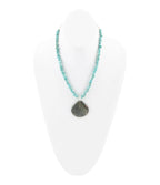 Pueblo Blue Turquoise Magnesite and Jasper Sterling Silver Necklace by Barse Jewelry