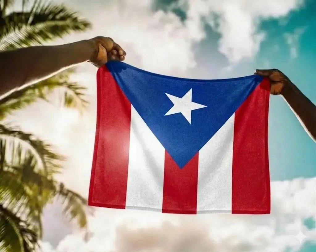 Puerto Rico Flag Rally Towel Rally Towel La Vie Bien Puerto Rico Flag Rally Towel