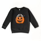 Pumpkin Backwards Hat toddler + youth Sweatshirt, Halloween collection by Benny and Ray Apparel