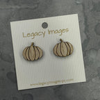 Pumpkin Earrings - Wood Stud Earrings