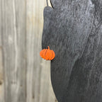 Pumpkin Earrings - Wood Stud Earrings