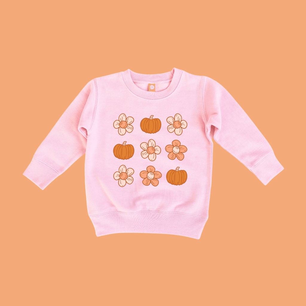 Pumpkins and Flowers toddler and youth Sweatshirt, Fall collection by Benny and Ray Apparel