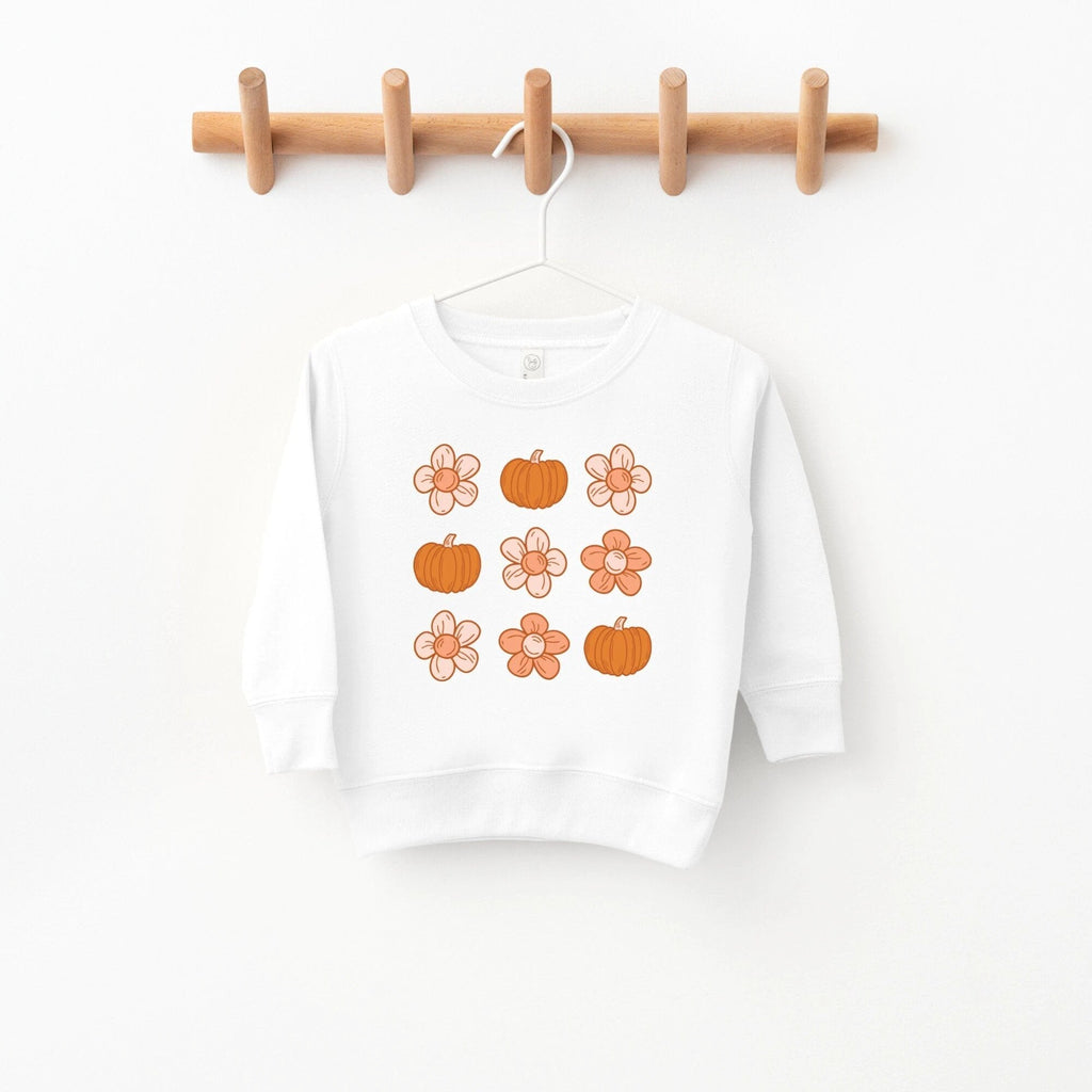 Pumpkins and Flowers toddler and youth Sweatshirt, Fall collection by Benny and Ray Apparel