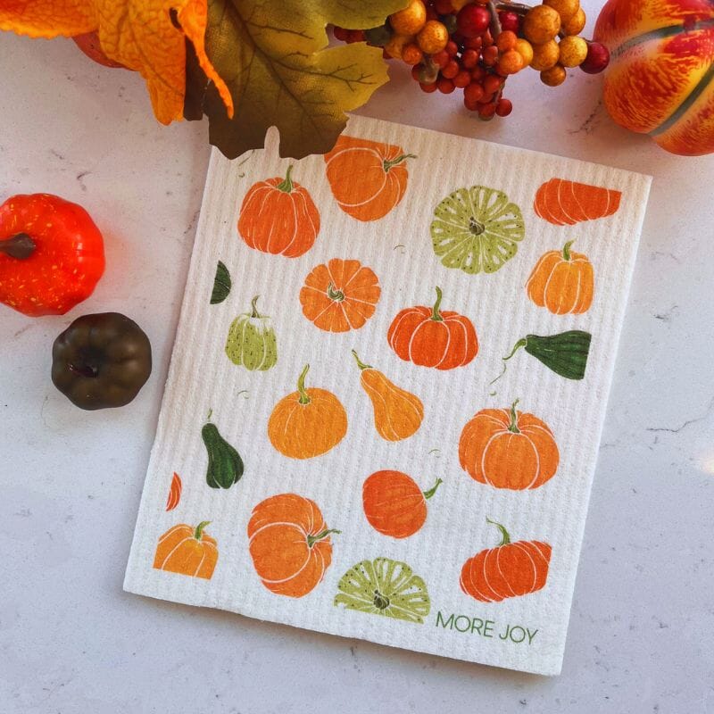 Pumpkins & Gourds Swedish Dishcloth | Orange & Green Swedish Dishcloths La Vie Bien Pumpkins & Gourds Swedish Dishcloth | Orange & Green