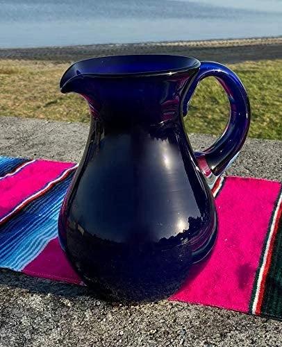 Pure Cobalt Glass Pitcher – Juice, Margaritas, Water, Lemonade (84 oz) by Dos Sueños