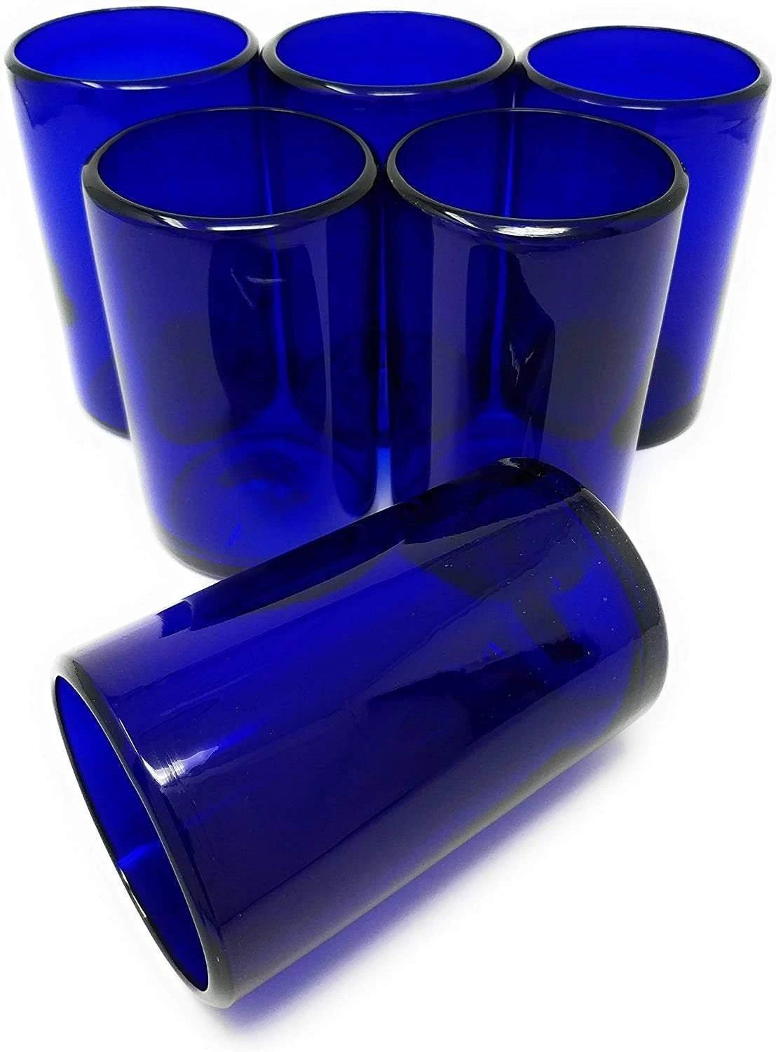 Pure Cobalt Water Glasses - Set of 6 (14 oz each) by Dos Sueños