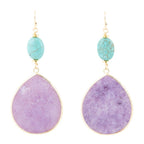 Purple Amethyst Tear Golden Drop Earrings Earrings La Vie Bien Purple Amethyst Tear Golden Drop Earrings