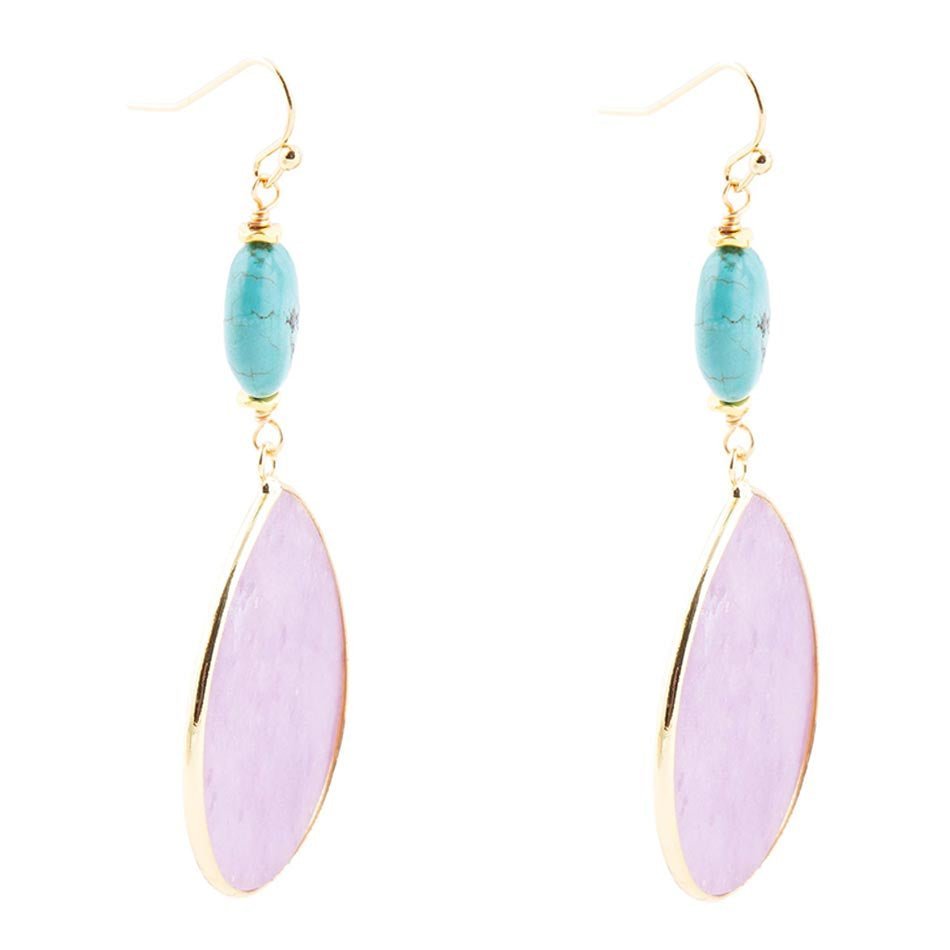 Purple Amethyst Tear Golden Drop Earrings Earrings La Vie Bien Purple Amethyst Tear Golden Drop Earrings