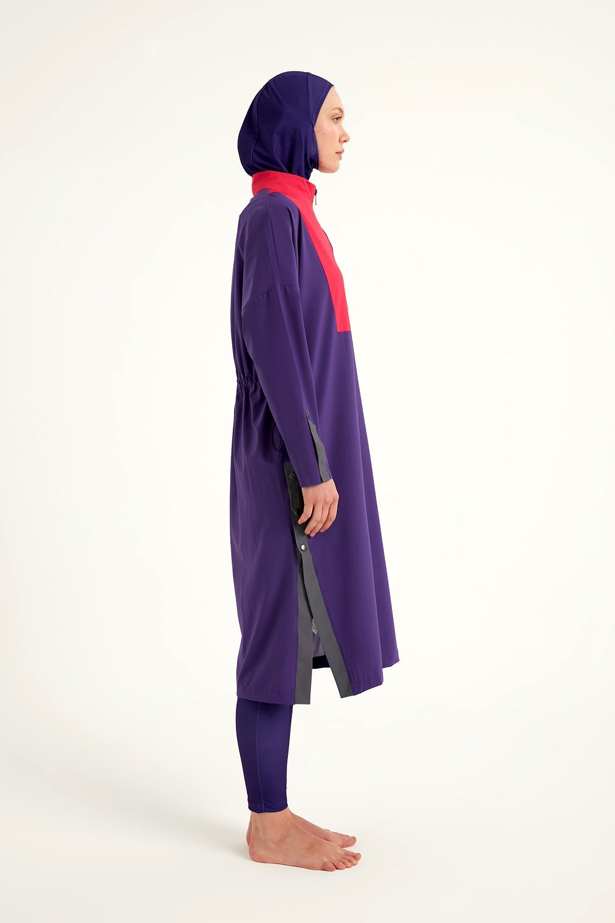 Purple Full Coverage Modest Swimwear Burkini Set M2527-2 Covered Burkini Swimwear La Vie Bien Purple Full Coverage Modest Swimwear Burkini Set M2527-2