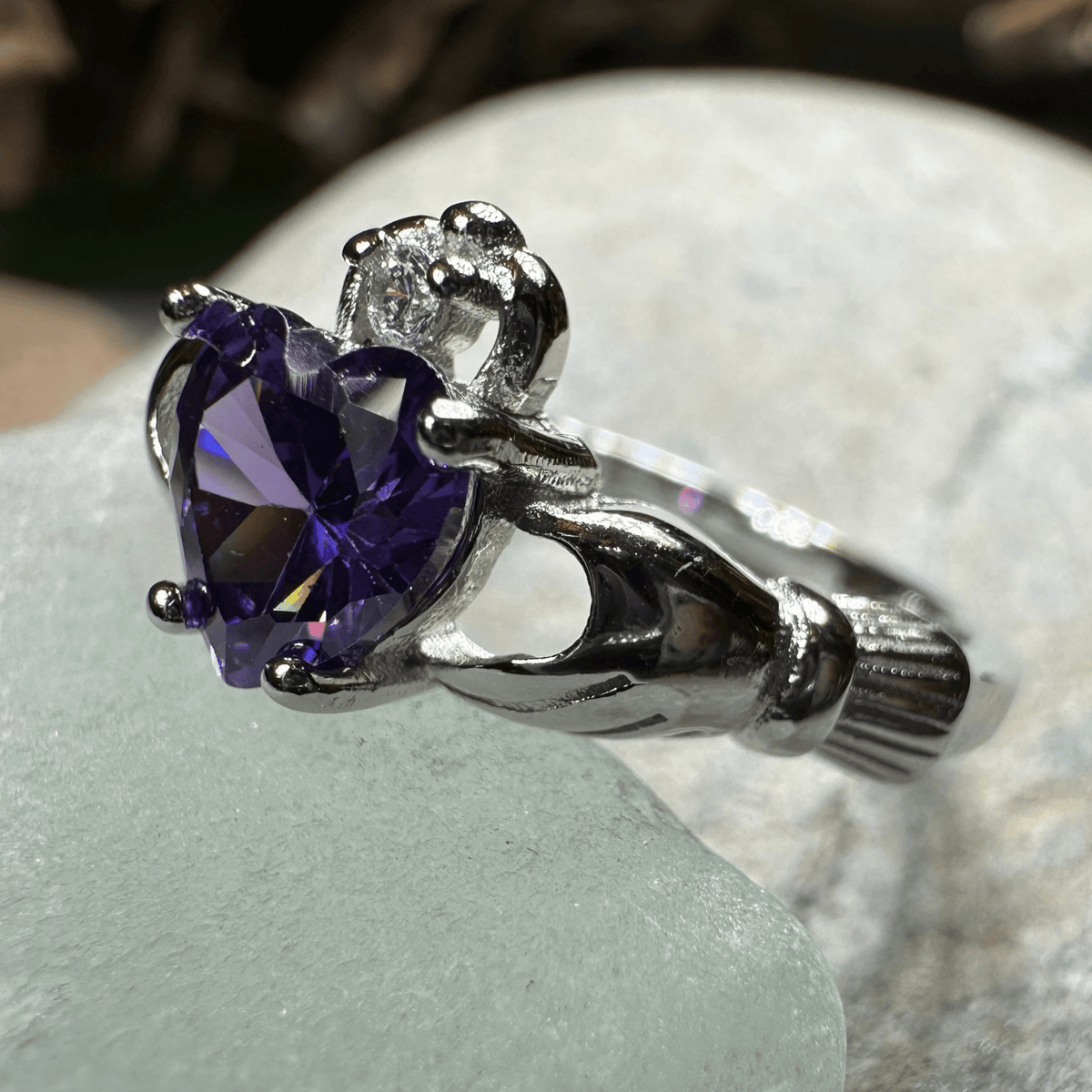 Purple Heart Claddagh Ring Ring La Vie Bien Purple Heart Claddagh Ring