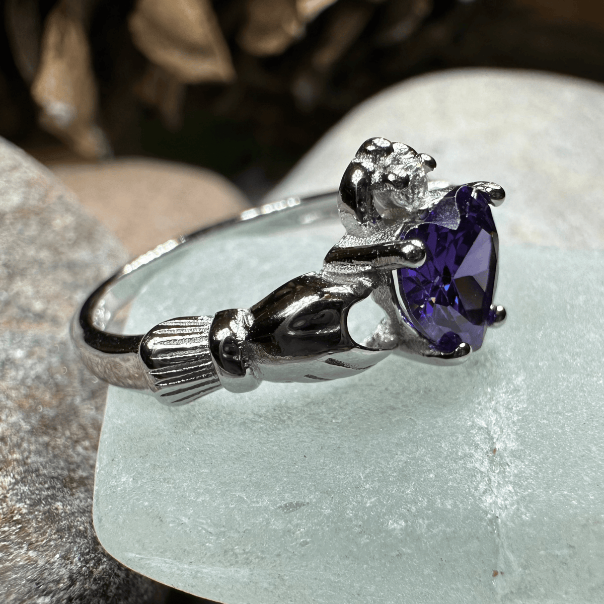 Purple Heart Claddagh Ring Ring La Vie Bien Purple Heart Claddagh Ring