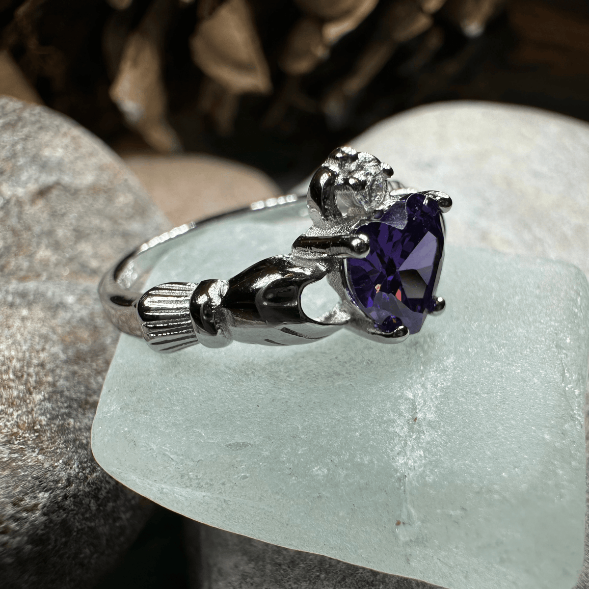 Purple Heart Claddagh Ring Ring La Vie Bien Purple Heart Claddagh Ring