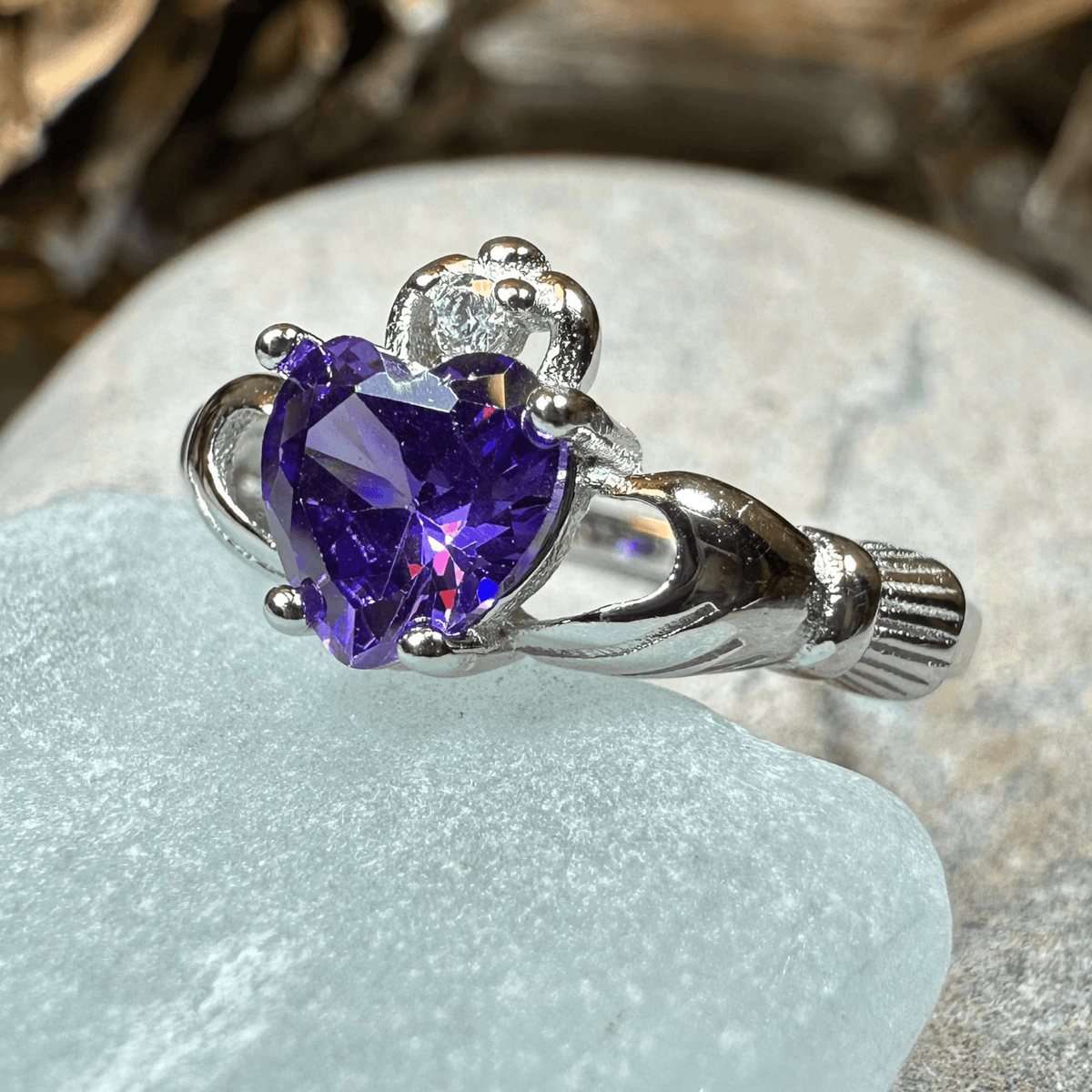 Purple Heart Claddagh Ring Ring La Vie Bien Purple Heart Claddagh Ring