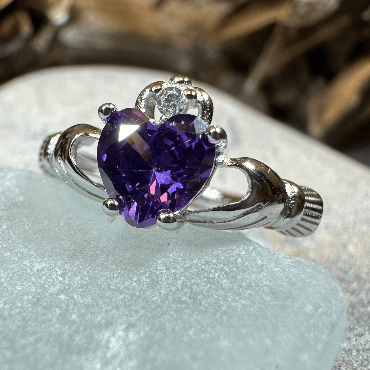 Purple Heart Claddagh Ring Ring La Vie Bien Purple Heart Claddagh Ring