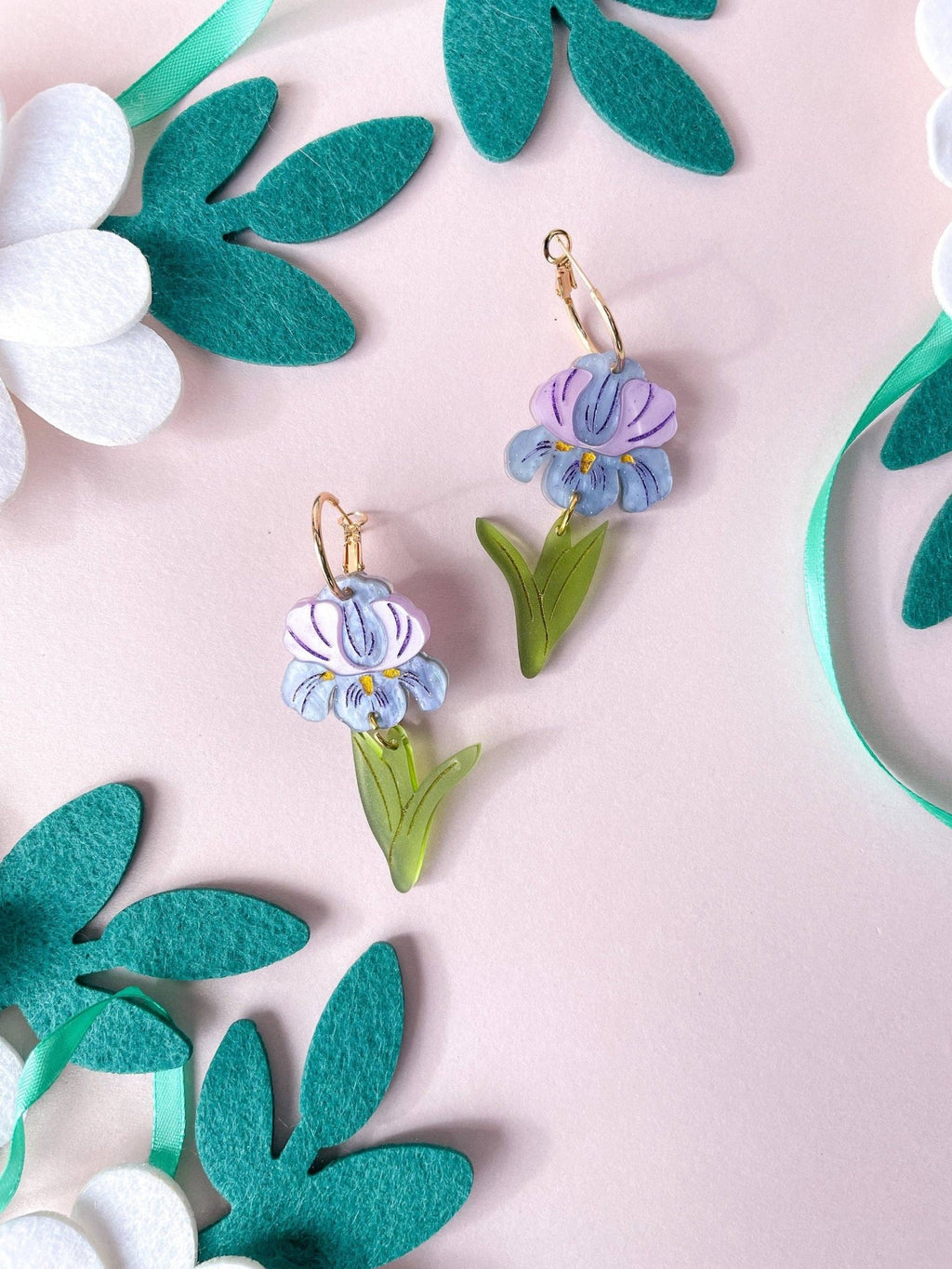 Purple Iris Earrings Earrings La Vie Bien Purple Iris Earrings