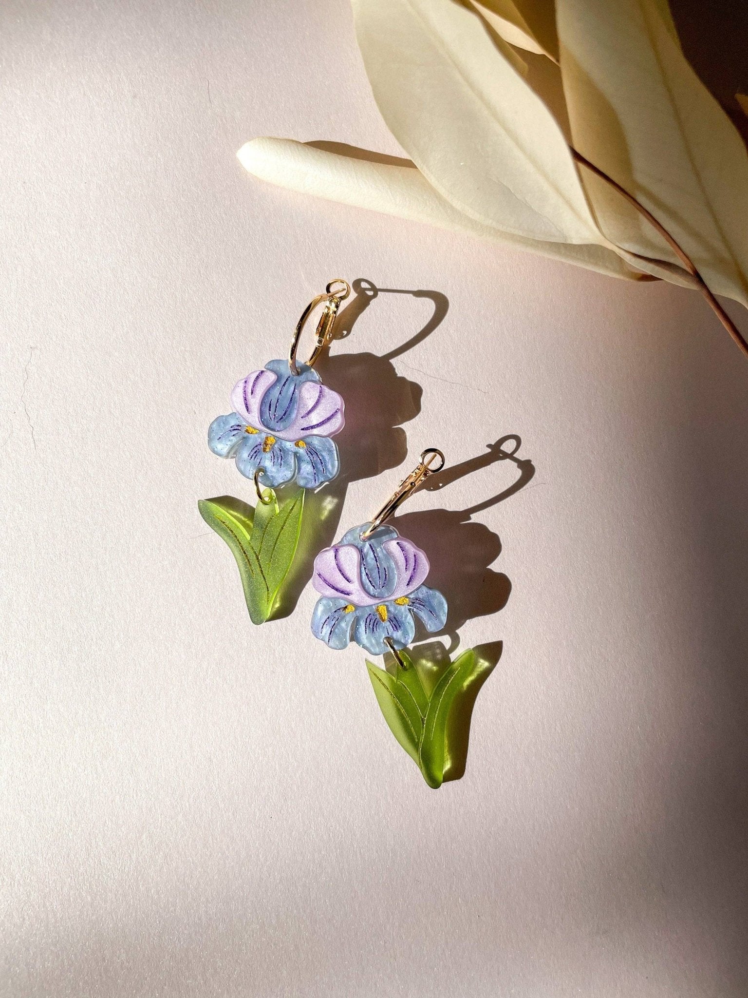 Purple Iris Earrings Earrings La Vie Bien Purple Iris Earrings