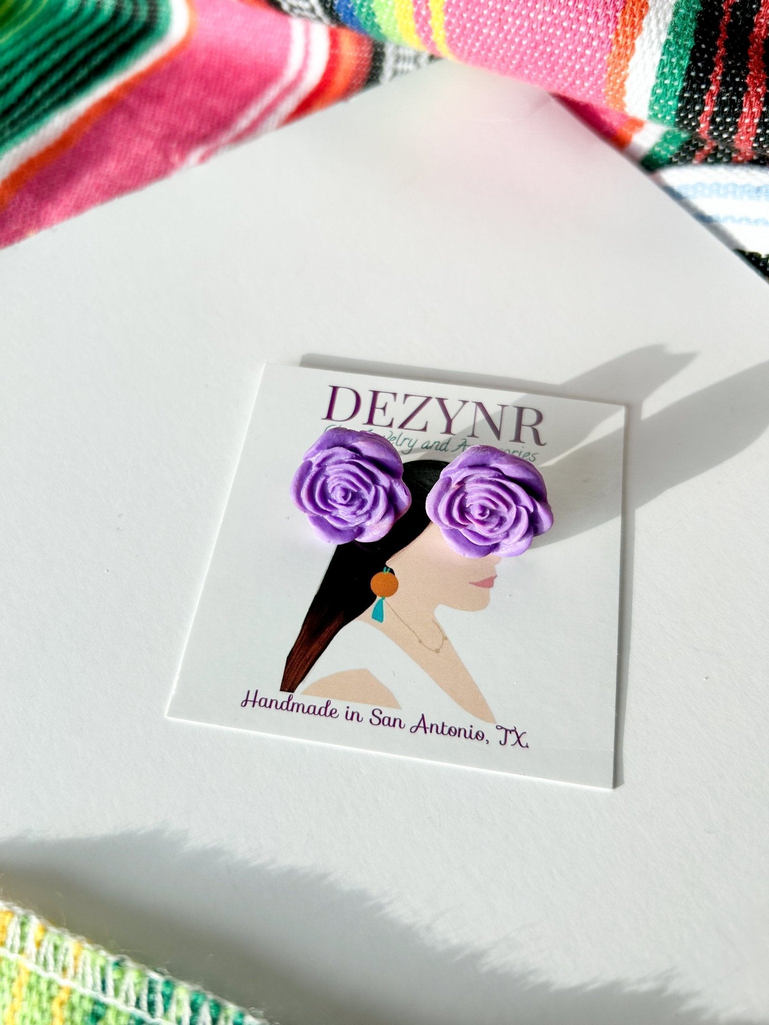 Purple rose studs Earrings La Vie Bien Purple rose studs