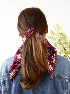 Purple Satin Scarf Scrunchie by Ash & Rose